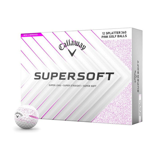 Callaway Supersoft Splatter 360 Golf Balls - White/Pink