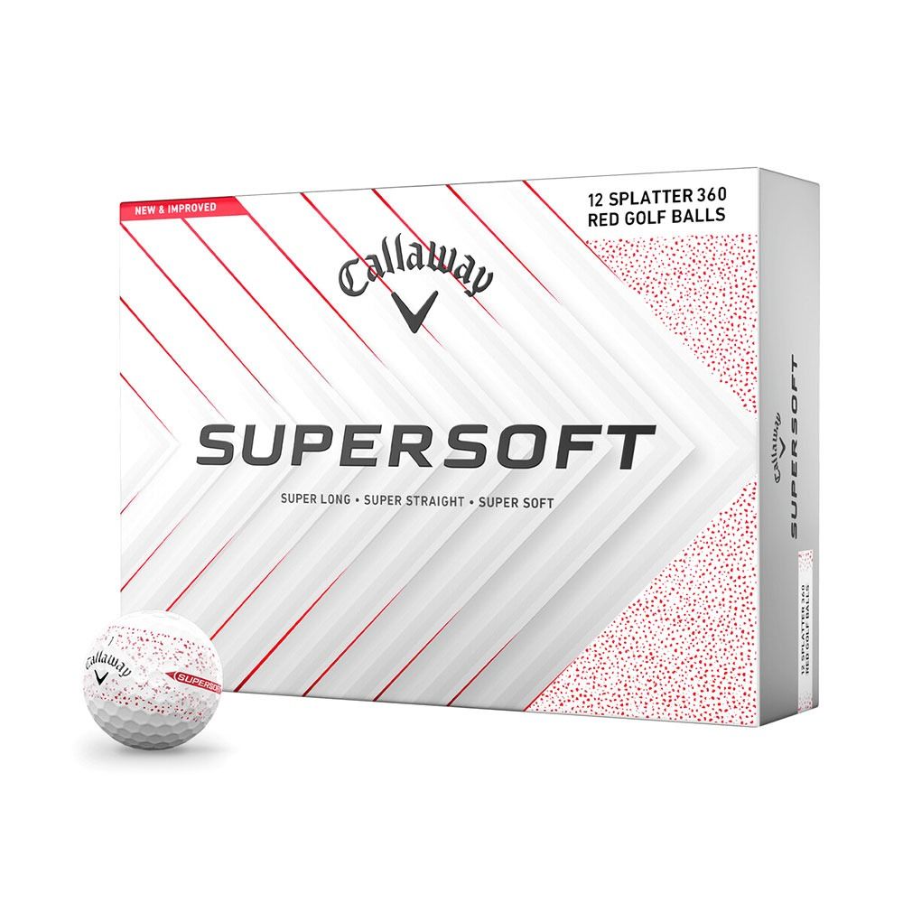 Callaway Supersoft Splatter 360 Golf Balls - White/Red