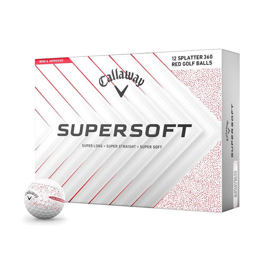 Callaway Supersoft Splatter 360 Golf Balls - White/Red