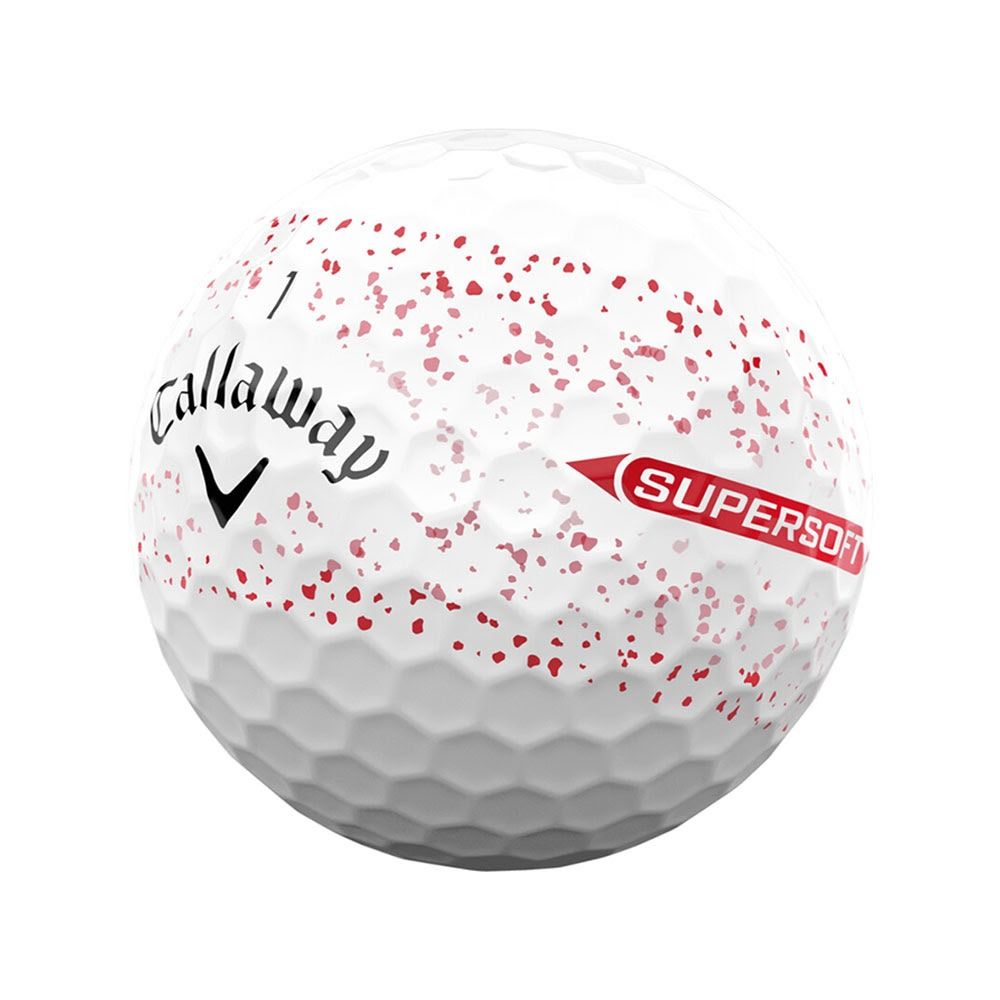 Callaway Supersoft Splatter 360 Golf Balls - White/Red