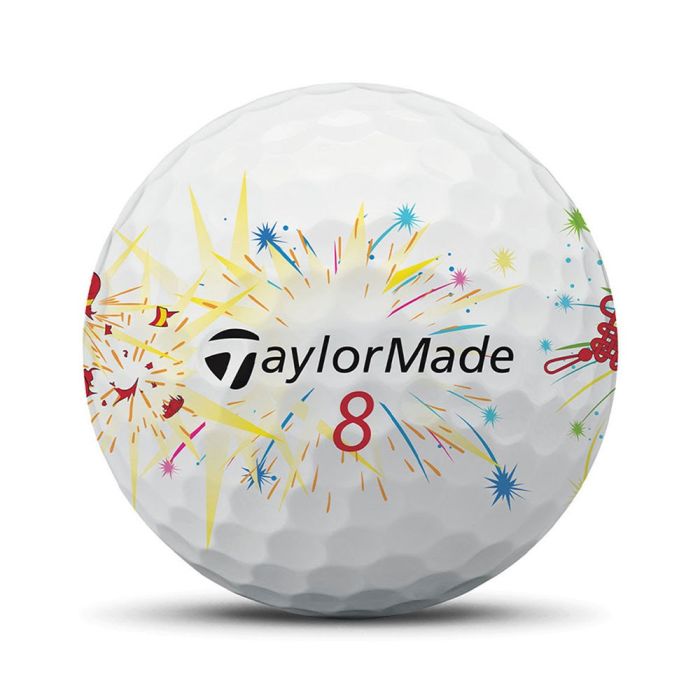 Taylormade TP5x Stripe Firecracker Golf Balls - White