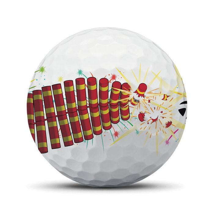 Taylormade TP5x Stripe Firecracker Golf Balls - White