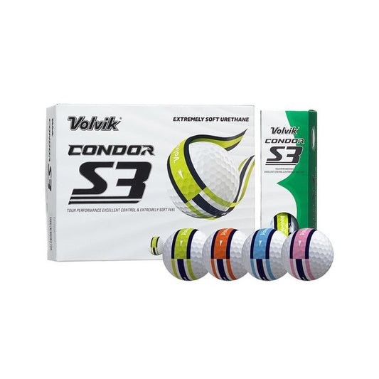 Volvik Condor S3 Tour Soft 360 Golf Balls - Multi