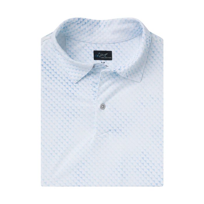 GREG NORMAN Men's Digital Fin Ultra-Stretch Polo - White Cloud