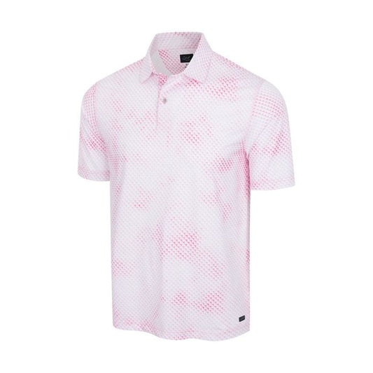 GREG NORMAN Men's Digital Fin Ultra-Stretch Polo - White Pink