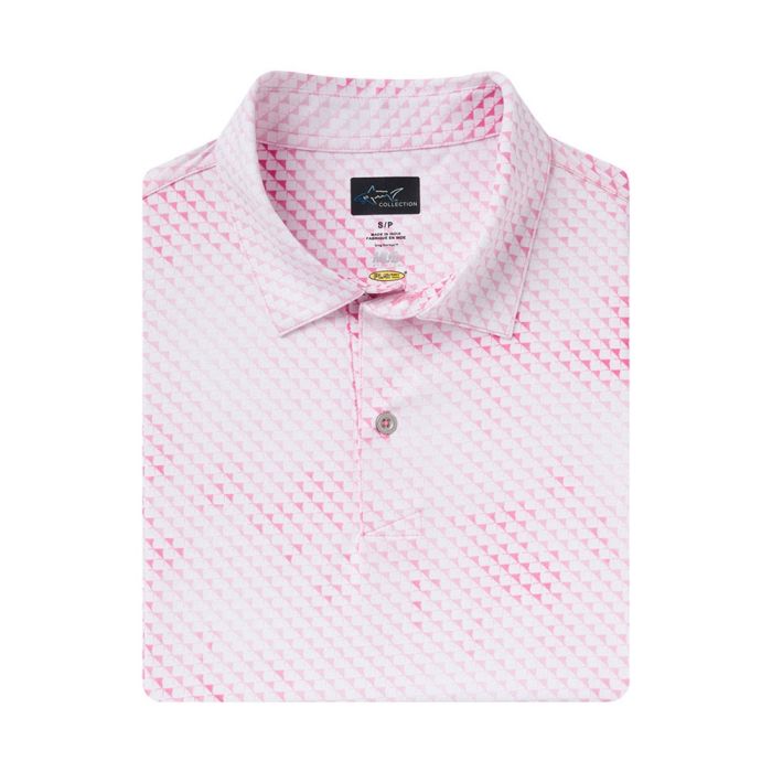 GREG NORMAN Men's Digital Fin Ultra-Stretch Polo - White Pink