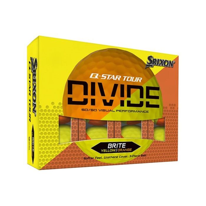 Srixon Q-Star Tour Divide Golf Balls - Yellow/Orange